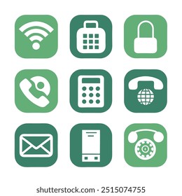 Set of call or ringing icons