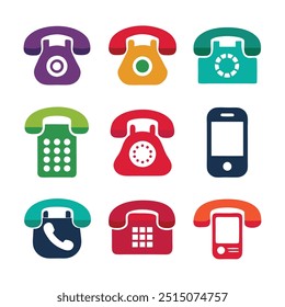 Set of call or ringing icons