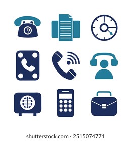 Conjunto de iconos de llamada o timbre