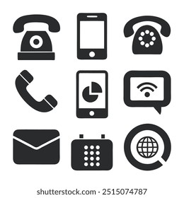 Set of call or ringing icons