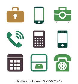 Set of call or ringing icons