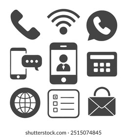 Set of call or ringing icons