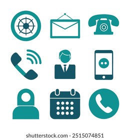 Set of call or ringing icons