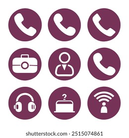 Set of call or ringing icons