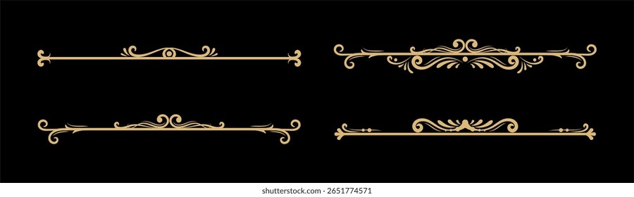 Set of calligraphic decorative dividers