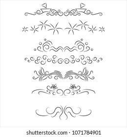 Set of calligraphic decorative elements, EPS 8.