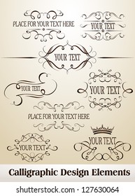 Set of calligraphic design elements