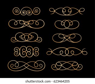 Set of calligraphic design elements