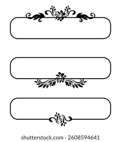 Set of calligraphic design elements, page decor, dividers and ornate headpieces	