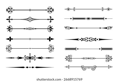 conjunto de elementos de design caligráfico e decoração de página