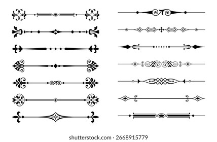 set of calligraphic design elements and page decor