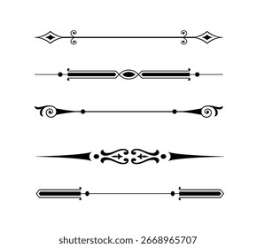 Conjunto de Elementos de diseño caligráficos y decoración de página