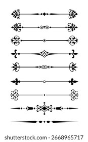 set of calligraphic design elements and page decor