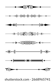 set of calligraphic design elements and page decor