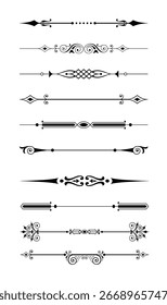 conjunto de elementos de design caligráfico e decoração de página