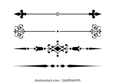 set of calligraphic design elements and page decor