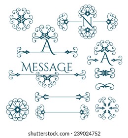 Set of Calligraphic design elements. Vector illustration.