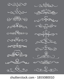 Set of calligraphic elegant ornament vector image 