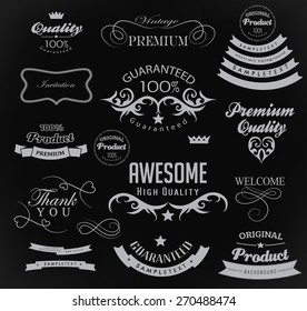 Set of calligraphic elements for design  can be used for invitation, congratulation