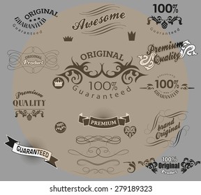 Set of calligraphic elements for design  can be used for invitation, congratulation