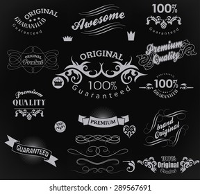 Set of calligraphic elements for design  can be used for invitation, congratulation