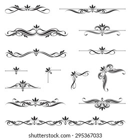 Set of Calligraphic Elements. This image is a vector illustration.