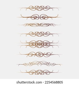 Set of calligraphic elements. Vector