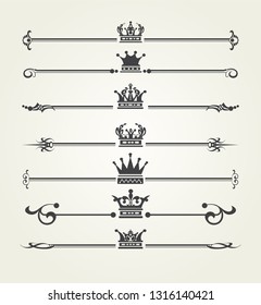 Set of calligraphic elements. Vintage design elements