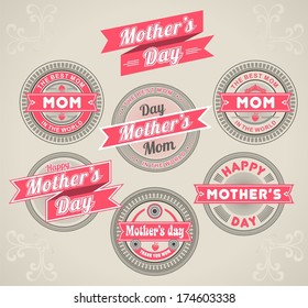 set calligraphic emblems dedicated to Mother's Day