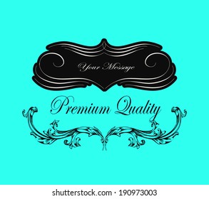 Set of calligraphic and floral design elements. Set of hand-drawing calligraphic
