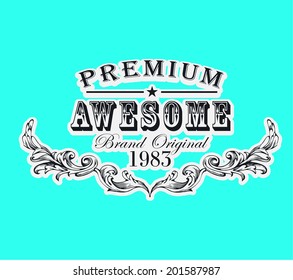 Set of calligraphic and floral design elements. Set of hand-drawing calligraphic