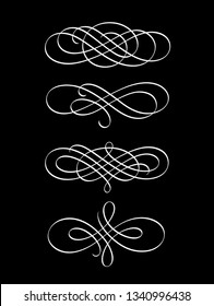 set of calligraphic florishes, decorative dividers