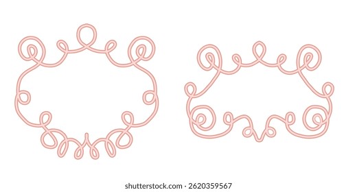 Set of calligraphic flourishes and ornamental frames in vintage style for decorating text borders invitations greeting cards and certificates