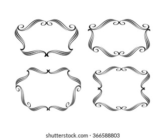  Set calligraphic frames .Vintage vector.Well built for easy editing.