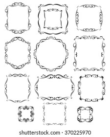  Set calligraphic frames .Vintage vector.Well built for easy editing.