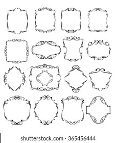 Set calligraphic frames.Vintage vector.Well built for easy editing.