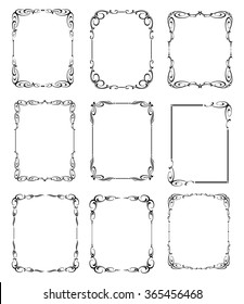 Set calligraphic frames.Vintage vector.Well built for easy editing.