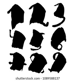 Set of calligraphic ink numbers. Textured brush lettering. Vector illustration.