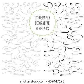 Set of calligraphic monogram flourish swirl, vector