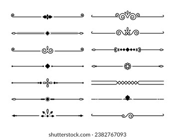 Establecer colección de divisores ornamentales caligráficos