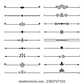 Establecer colección de divisores ornamentales caligráficos