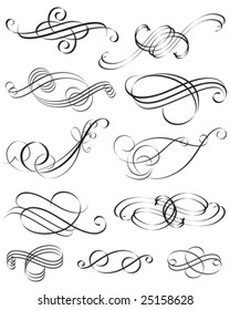 set of Calligraphic style element design, vector layered.