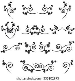 Set of calligraphic swashes and flourishes