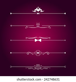 Set Calligraphic Valentine's Day Design Elements