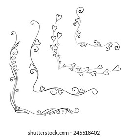 Set Calligraphic Valentine's Day Design Elements