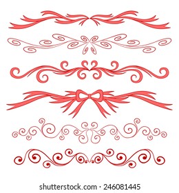 Set Calligraphic Valentine's Day Design Elements