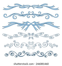 Set Calligraphic Valentine's Day Design Elements