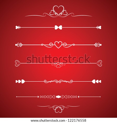 Set Calligraphic Valentine's Day Design Elements