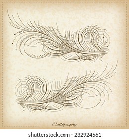 Set of calligraphy decor