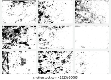 Set of calligraphy education and school pages overlays design. Ancient blank dirty parchment paper textures set, old weathered burnt textured paper. Dusty particles paper for writing and book making.